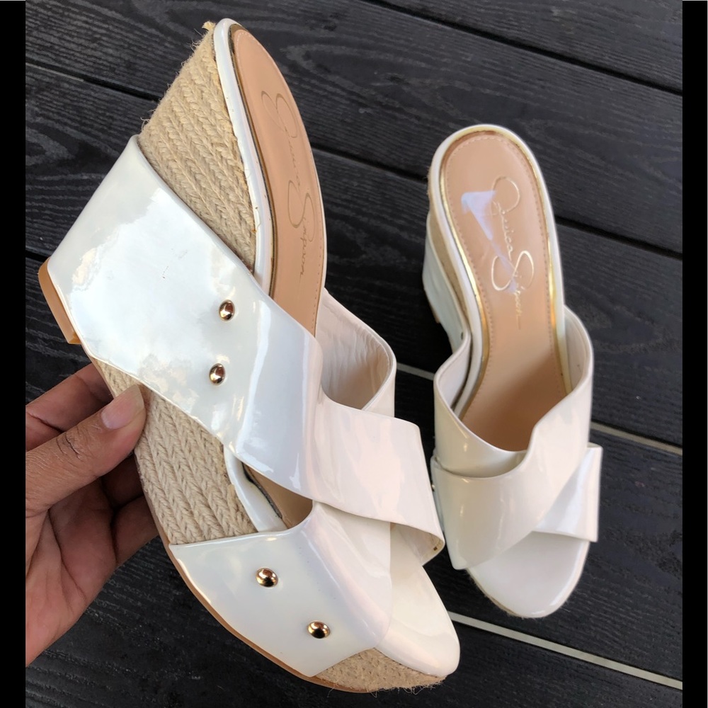 Jessica Simpson White Platform Sandals